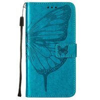 Ốp lưng da họa tiết bươm bướm dập nổi cho iPhone 13 Mini 13 Pro Max - Blue,iPhone 13 Pro