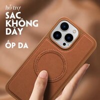 Ốp lưng da iPhone 15 Pro Max/ 14 Pro Max, hỗ trợ sạc không dây hiệu X-level