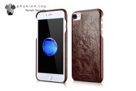 Ốp lưng da iPhone 7 viền camera kim loại – Metal Warrior Oil Wax  Real Leather Back Case