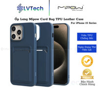 Ốp Lưng Da Kiêm Ví Đựng Thẻ Dành Cho iPhone 15 Pro Max 15 Pro, Mipow Card Bag TPU Leather Case, Chống Rơi Hơn 1000 Lần
