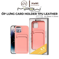 Ốp Lưng Da Kiêm Ví Đựng Thẻ dành cho iPhone 15 Pro Max / iPhone 15 Pro, MIPOW CARD BAG TPU LEATHER CASE
