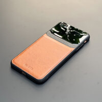 Ốp lưng da kính cao cấp dành cho iPhone 7 Plus  iPhone 8 Plus - Màu vàng nâu - Hàng nhập khẩu - DELICATE