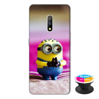 Ốp lưng dành cho điện thoại Realme X hình Gấu Minion - tặng kèm giá đỡ điện thoại iCase xinh xắn - Hàng chính hãng