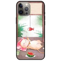 Ốp lưng dành cho Iphone 12 - Iphone 12 Pro - Iphone 12 Pro Max mẫu Mèo Nằm Chờ Cá - iPhone 12 - iPhone 12 Pro