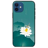 Ốp lưng dành cho Iphone 12 Mini - 12  12 Pro - 12 Pro Max mẫu Hoa Trắng Chuồn Chuồn - iPhone 12 Mini