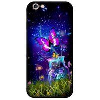 Ốp lưng dành cho Iphone 5  5s  5Se - Iphone 6  6s - Iphone 6 Plus  6s Plus mẫu Bướm Đêm Hồng Xanh - Iphone 6  6s