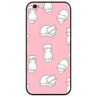 Ốp lưng dành cho Iphone 5  5s  5Se - Iphone 6  6s - Iphone 6 Plus  6s Plus mẫu Mèo Trắng Nền Hồng - Iphone 6  6s