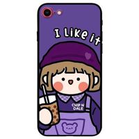 Ốp lưng dành cho iPhone 7  iPhone 8 - iPhone Se 2020 - 7 Plus  8 Plus mẫu Cô Gái Trà Sữa Tím - iPhone Se 2020