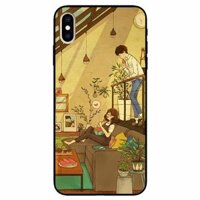 Ốp lưng danh cho Iphone X  Xs mẫu Căp Đôi Ăn Dưa