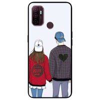 Ốp lưng dành cho Oppo A53 mẫu Cặp Đôi Mũ Trắng Xanh