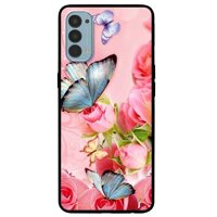 Ốp lưng dành cho Oppo Reno 3  A91 - Reno 3 Pro - Reno 4 - Reno 4 Pro mẫu Bướm Xanh Và Hoa Hồng - Reno 4