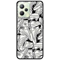 Ốp lưng dành cho Realme C35 - Realme Narzo 50A Prime mẫu Hoạ Tiết Giày Trắng Đen