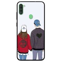 Ốp lưng dành cho Samsung A11 mẫu Cặp Đôi Mũ Trắng Xanh