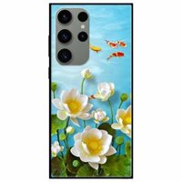 Ốp lưng dành cho Samsung S23 - S23 Plus - S23 Ultra - A34 5G - A54 5G mẫu Hoa Sen Trắng Và Cá Đỏ - Chọn S23 Ultra