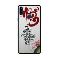 Ốp Lưng Dành Cho Samsung Galaxy A20s mẫu Thư Pháp NHẪN Nền Vàng - Hàng Chính Hãng