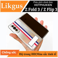 Ốp lưng dành cho Samsung Galaxy Z Fold 3 , Z Flip 3 trong suốt Thom Browne, hai mảnh hiệu Likgus - Hàng chính hãng - Samsung Z Fold 3