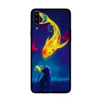 Ốp Lưng Dành Cho Samsung Galaxy A20s mẫu Cá Chép Và Mèo - Hàng Chính Hãng