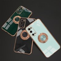 Ốp Lưng Dành Cho Samsung Galaxy A22 A42 A52 A72 A32 Sang Trọng Đen Xanh Nhẫn Giá Đỡ Ô Tô Silicon TPU Chống Sốc