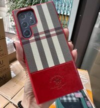 Ốp lưng dành cho Samsung Galaxy S23 Ultra da pha vải hiệu Polo Santa Barbara - Hàng nhập khẩu - đỏ