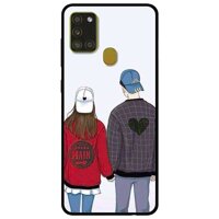 Ốp lưng dành cho Samsung Galaxy A21s mẫu Cặp Đôi Mũ Trắng Xanh