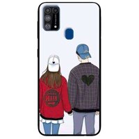 Ốp lưng dành cho Samsung Galaxy M31 mẫu Cặp Đôi Mũ Trắng Xanh