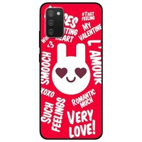 Ốp lưng dành cho Samsung Galaxy A02s mẫu Thỏ LOVE Đỏ