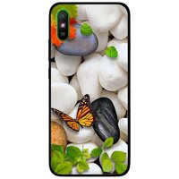Ốp lưng dành cho Xiaomi Redmi 9A mẫu Sỏi Trắng và Bướm