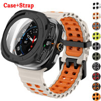 Ốp lưng + Dây đeo cho Samsung Galaxy Watch Ultra 47mm Dây đeo silicon thoáng khí Dây đeo thay thế cho phụ kiện đồng hồ Samsung Galaxy Ultra Correa