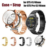 Ốp lưng + Dây thép không gỉ cho Huawei Watch GT 5 46mm 41MM Vòng đeo tay dây kim loại cho Huawei Watch GT 5 GT5 Pro 41MM 46mm Dây đeo cổ tay