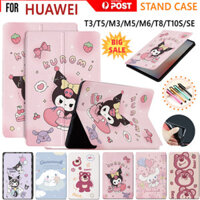 Ốp Lưng Dễ Thương Cho Huawei MediaPad T3 T5 M3 M5 M6 Lite 8.0 "8.4" 9.6 "10" 10.1 "10.8" / MatePad SE 10.4 "/ T8 / T10 / T10S 9.7" Phim Hoạt Hình Trẻ Em Folio Vỏ Da Lật Chống Sốc