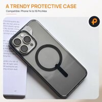 Ốp Lưng Đen Trong Suốt Zagg Smoky Snap, Hỗ Trợ Sạc Không Dây, Bảo Vệ Camera Cho Phone 14/15 Pro Max