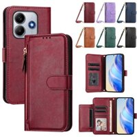 Ốp Lưng Đeo Cổ Tay Dài Cho Samsung Galaxy A06 A16 A26 A36 A56 A05 A5S A15 A25 A25E A35 A55 S25 Edge S25 Siêu Dây Kéo Ví Lật Tích Hợp Chân Đế Bảo Vệ