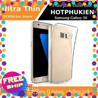 Ốp lưng dẻo dành cho Samsung Galaxy S6 hiệu Ultra Thin mỏng 0.6mm chống trầy - hàng chính hãng