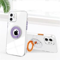 Ốp lưng dẻo trong suốt kèm iring màu, nút màu dành cho Iphone 7plus8plusxxsxsmax1111promax, 12promax - tím - IP 7Plus 8Plus