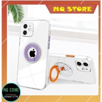 Ốp lưng dẻo trong suốt kèm iring màu, nút màu dành cho Iphone 7plus8plusxxsxsmax1111promax, 12promax - cam - IP 7Plus 8Plus