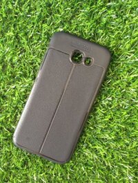 Ốp lưng dẻo vân da Auto Focus Samsung A5 2017 (Đen)