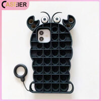 Ốp Lưng Điện Thoại CASEIER Pop Fidget Dành Cho iPhone 11 12 Pro Max 7 8 Plus 12 Mini X XS Max XR Ốp Lưng Đồ Chơi Bong Bóng Reliver Đồ Chơi Căng Thẳng Vỏ Chống Căng Thẳng Tôm Càng 3D Silicone Vỏ Điện Thoại Bìa Funda (Có Dây Vòng)