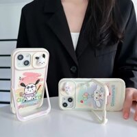 Ốp lưng điện thoại chân đế pudding dog tương thích iphone 14 13 12 pro max plus 11 pom pom purin balloon cinnamoroll búp bê 3d dễ thương kéo đẩy cửa sổ bảo vệ máy ảnh nắp tpu mềm có giá đỡ