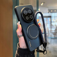 Ốp lưng điện thoại dành cho Huawei mate70 mate60 50 40pro với da giả và thiết kế bao gồm chống rơi với dây đeo tay, thời trang và cao cấp