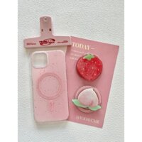 Ốp lưng điện thoại dùng cho iPhone x xs xr xsmax 11 12 13 14 15 Pro max Plus giá đỡ đào dâu silicon mềm bao toàn bộ vỏ bảo vệ điện thoại chống rơi vỏ từ 5T2Q