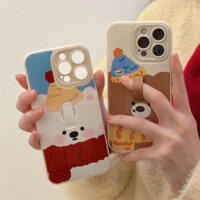 Ốp lưng điện thoại hoạt hình đáng yêu có giá đỡ hình nhẫn năm mới 2025 cho Iphone 15 14 13 16 Pro Max 14pro 13Pro 16pro 15Pro 16Promax Ốp bảo vệ cứng lấp lánh đơn giản trong suốt