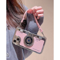 ✨Ốp lưng điện thoại iPhone hoạ tiết máy ảnh có quai cầm tay độc lạ dễ thương✨