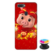 Ốp lưng điện thoại Oppo A5S hình Heo Thần Tài  tặng kèm giá đỡ điện thoại iCase xinh xắn - Hàng chính hãng