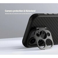 Ốp lưng Fiber Carbon cho IPhone 15 ProMax,14 ProMax siêu bền nhẹ, khung nhôm bảo vệ camera kèm kệ đỡ. Chính hãng NILLKIN