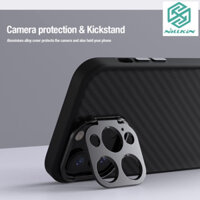 Ốp lưng Fiber Carbon cho IPhone 15 ProMax,14 ProMax siêu bền nhẹ, khung nhôm bảo vệ camera kèm kệ đỡ. Chính hãng NILLKIN