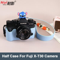 Ốp lưng Fujifilm XT50 Vỏ nửa thân bằng da PU Fuji XT30 XT30 II X-T5 XT5 30 Mark II Túi bảo vệ máy ảnh Bao da họa tiết vải lanh