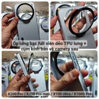 Ốp lưng full viền dẻo liền cụm kính bảo vệ camera sau Vivo X200 Pro mini X100 Ultra X100S giá đỡ