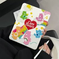 Ốp Lưng Gấu Cầu Vồng Cho IPad 2024 11 10.9 10.5 10.2 9.7 Inch 2022 2021 2020 2019 2018 2017 Pro Air 6 5 4 3 2 1 Vỏ Thông Minh Có Giá Đỡ Bút Chì
