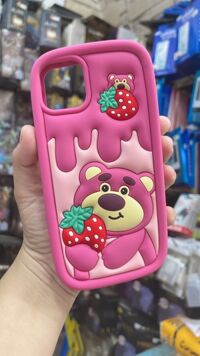 Ốp lưng Gấu dành cho iphone 678plus X,Xs Xsmax 11 11 promax 12 promax 13 promax 14 promax - Hàng Chính Hãng - hoa hồng đỏ - iPhone 13 Pro Max