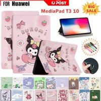 Ốp Lưng Gấu Dâu Kuromi Cho Huawei MediaPad T3 10 AGS-W09, 9,6 inch Họa Tiết Hoạt Hình Dễ Thương Da TPU Flip Stand Vỏ Bảo Vệ Máy Tính Bảng